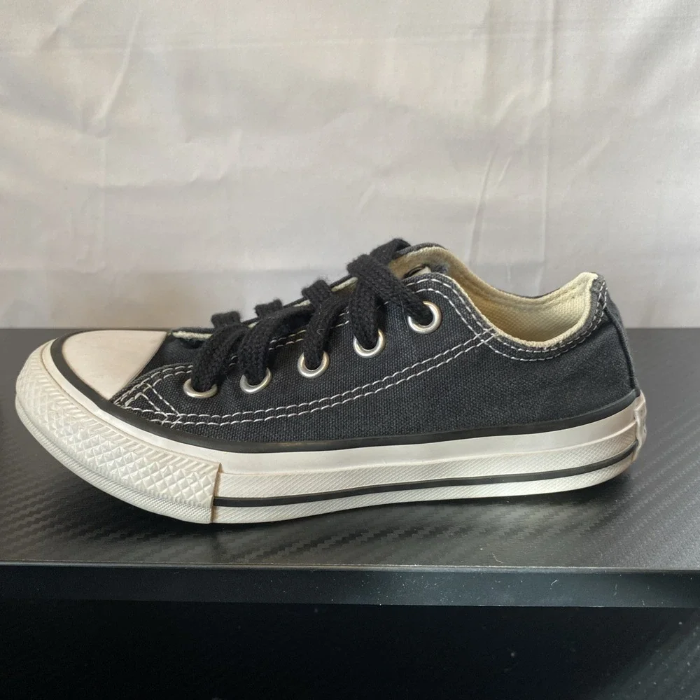 Converse All Star Chuck Taylor Kids Canvas‎ Shoes Low Top Black Boys Size 11